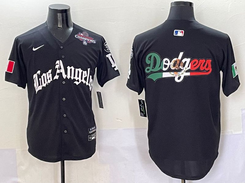 Men Los Angeles Dodgers Blank Black Five generations Joint Name 2025 Nike MLB Jersey style 9